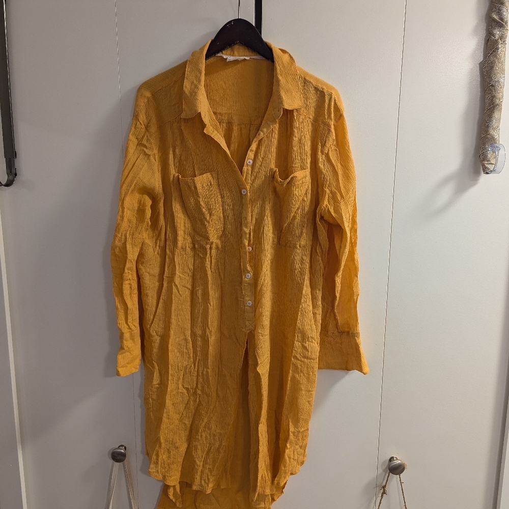 Anthropologie Mustard Yellow Tunic - Picture 3 of 6